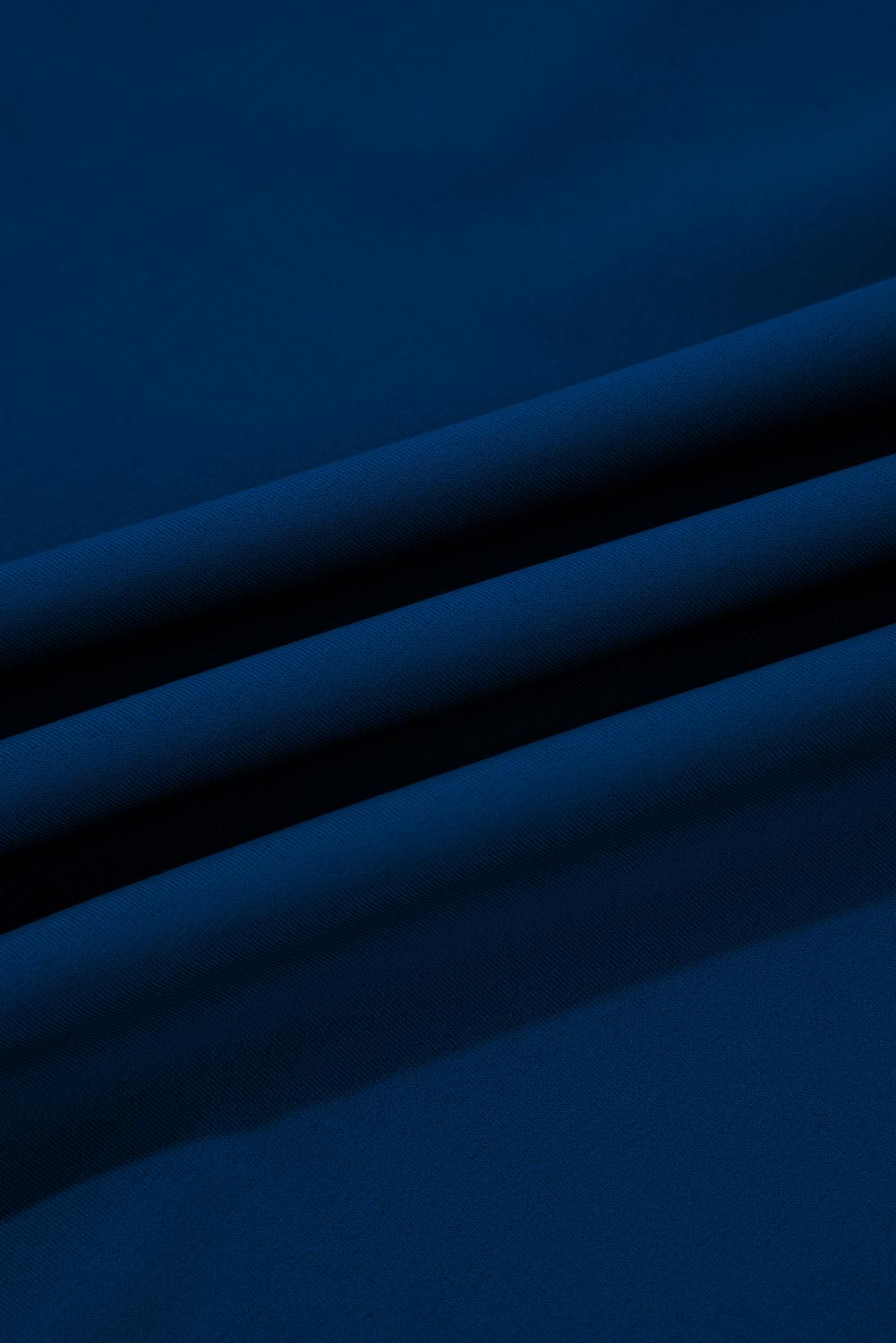 Sail Blue Solid Color Crossed Straps One Piece Swim Dress - Image 8